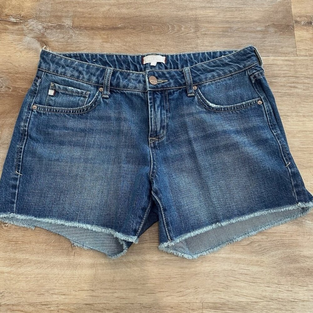 DEAR JOHN Women's 27" Madison Blue Jean Denim Mid-Rise Cut-Off Casual Shorts